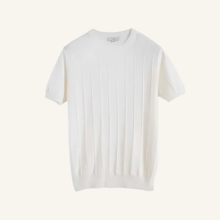 Belgrano Men’s Textured Knit T-Shirt – Old Money