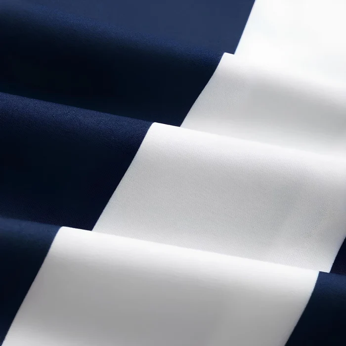 Blue and white striped men's shirt