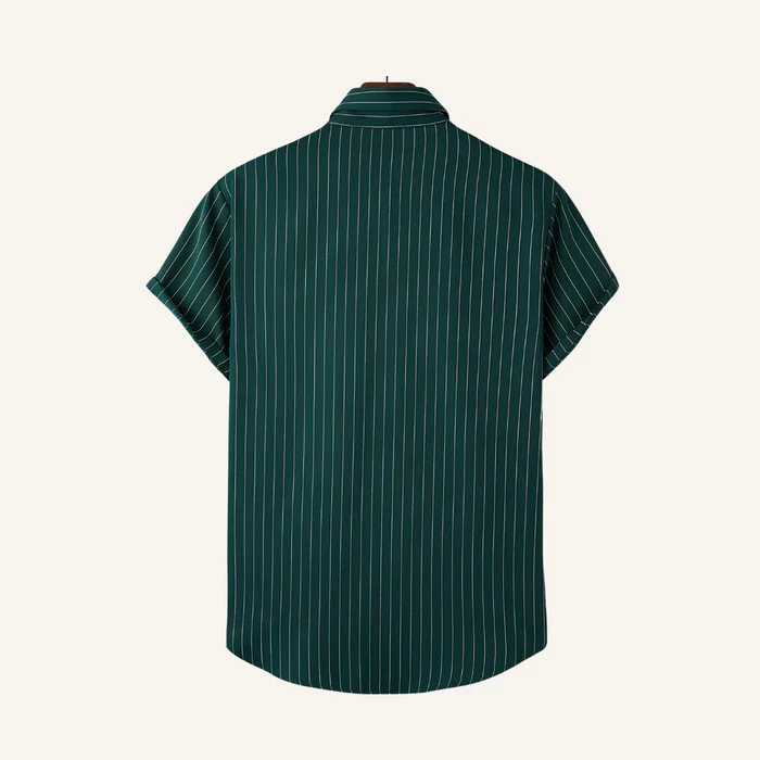 Old Money Verde Nautic Striped Men's Shirt