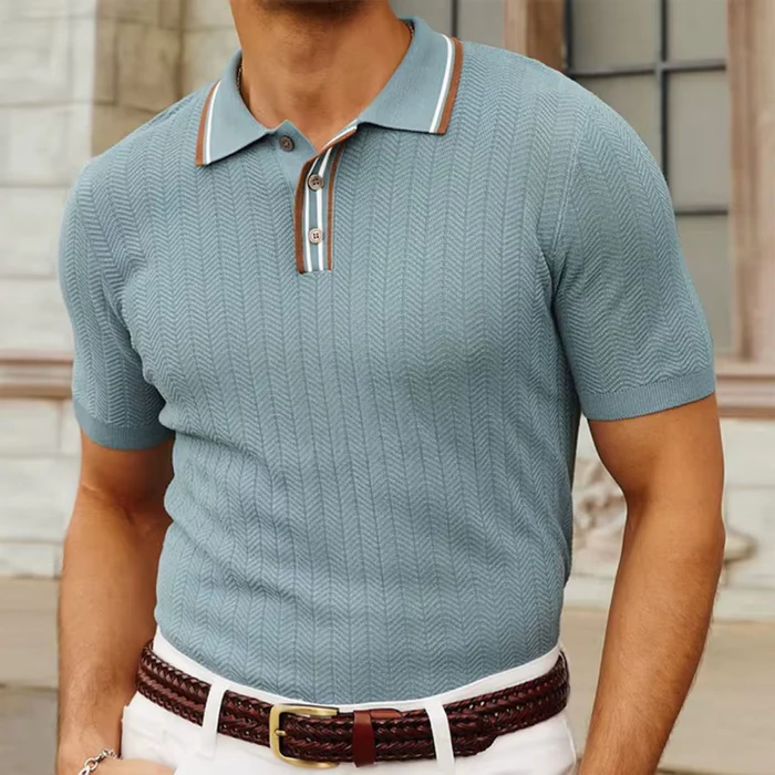 Ribbed Polo Shirt Loreanni
