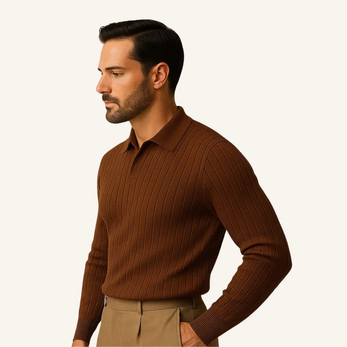 Aventri Men’s Long-Sleeve Ribbed Polo
