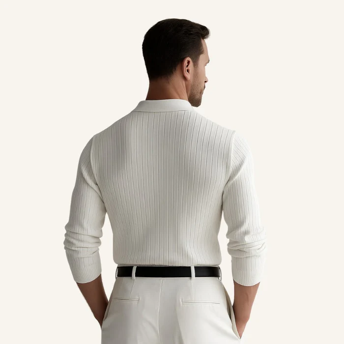 Aventri Men’s Long-Sleeve Ribbed Polo