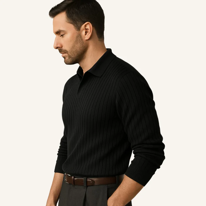 Aventri Men’s Long-Sleeve Ribbed Polo