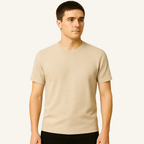Aventri Belmont Old Money Textured Basic T-Shirt