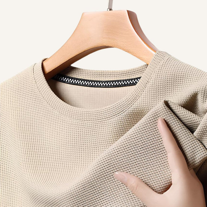 Aventri Belmont Old Money Textured Basic T-Shirt