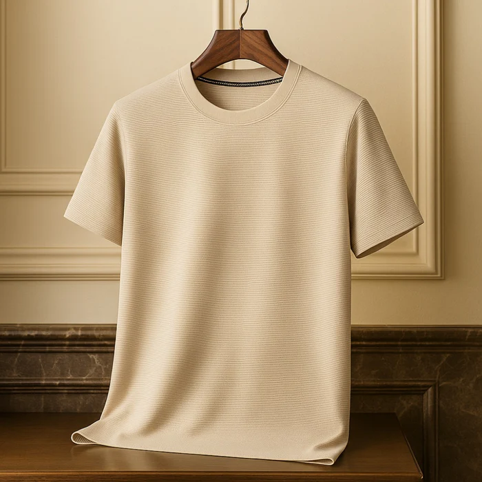 Aventri Belmont Old Money Textured Basic T-Shirt