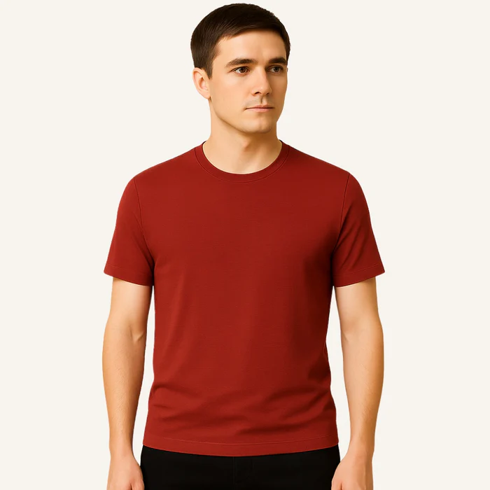 Aventri Belmont Old Money Textured Basic T-Shirt