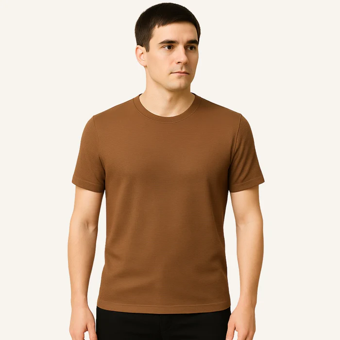 Aventri Belmont Old Money Textured Basic T-Shirt