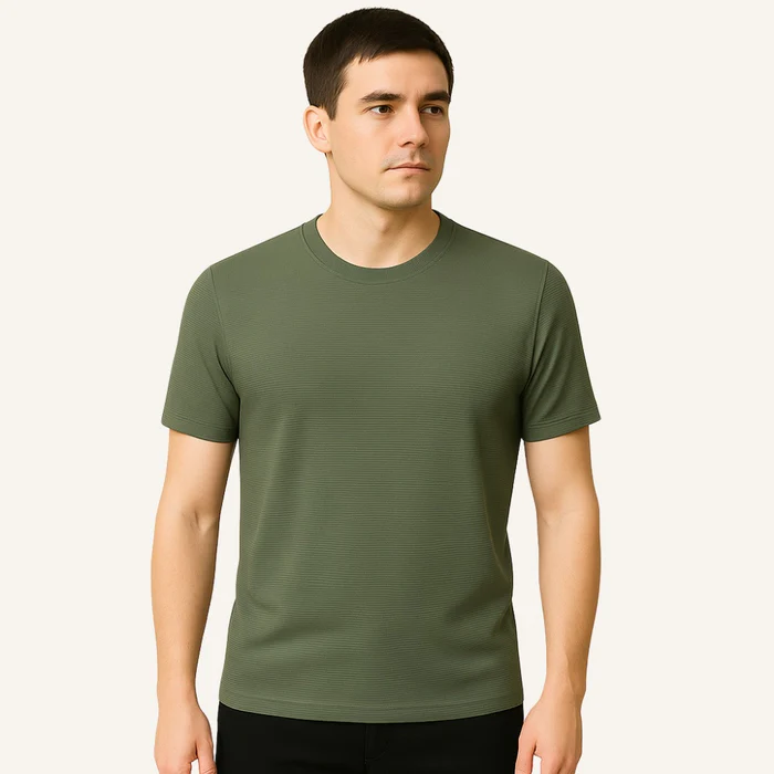 Aventri Belmont Old Money Textured Basic T-Shirt