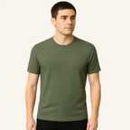 Aventri Belmont Old Money Textured Basic T-Shirt