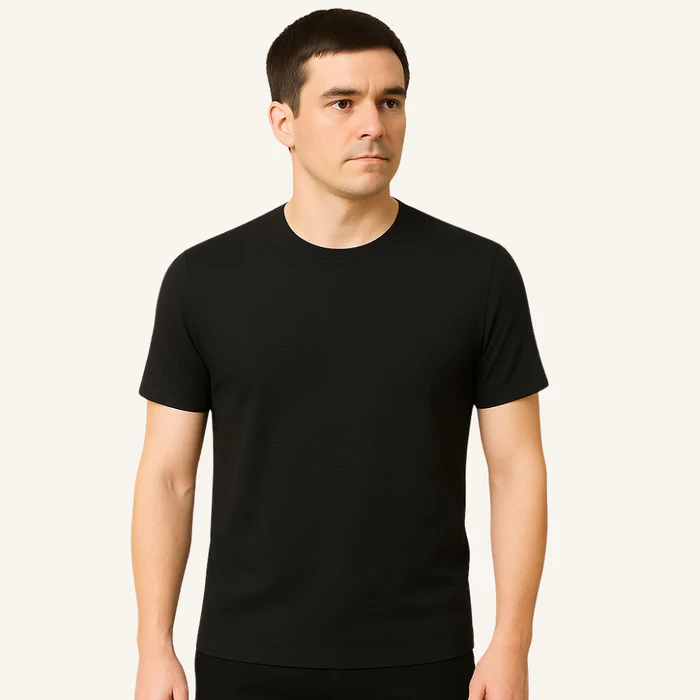 Aventri Belmont Old Money Textured Basic T-Shirt
