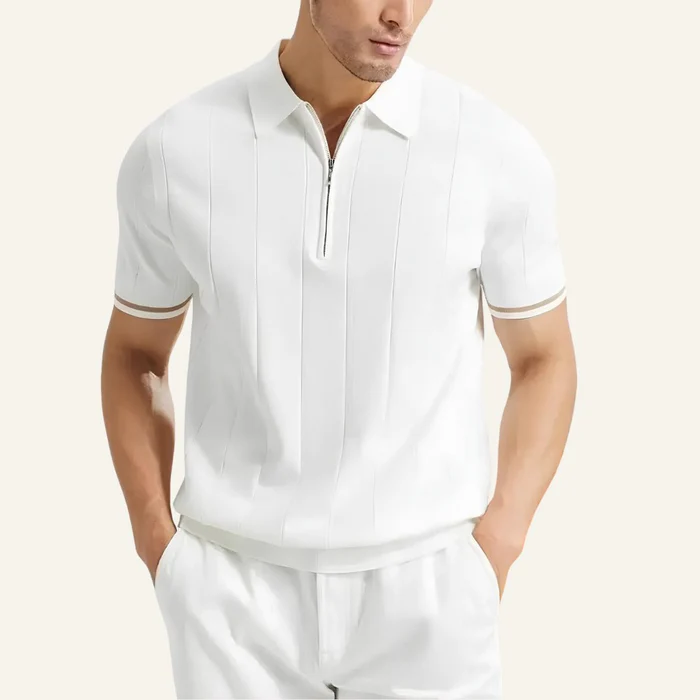 Valence Men’s Half-Zip Polo Shirt – Old Money