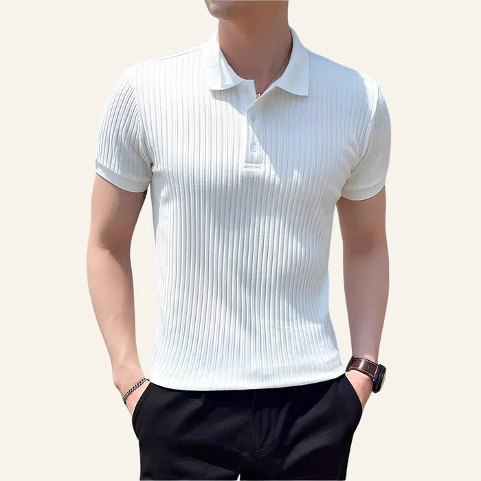 Bourton Men’s Ribbed Knit Polo Shirt