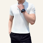 Bourton Men’s Ribbed Knit Polo Shirt