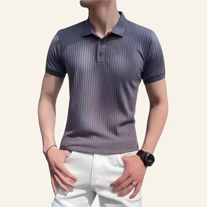 Bourton Men’s Ribbed Knit Polo Shirt