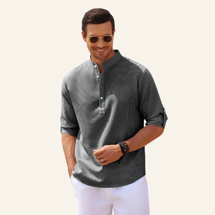 Ascot Men’s Striped Linen Shirt – Old Money
