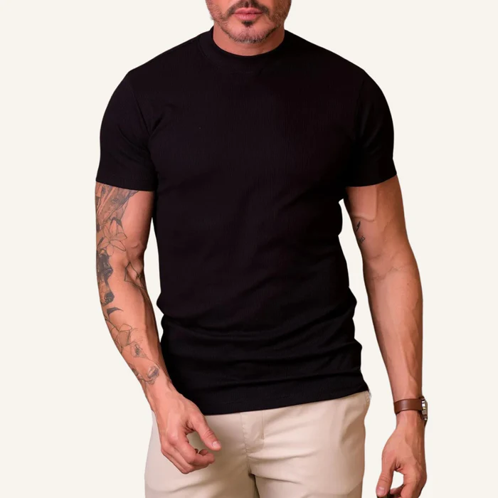 Clarence Men’s Ribbed High-Neck T-Shirt