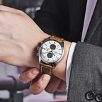 Classic brown leather watch by Aventri