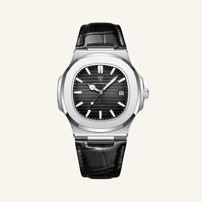 Black Leather Aventri Luxe Watch