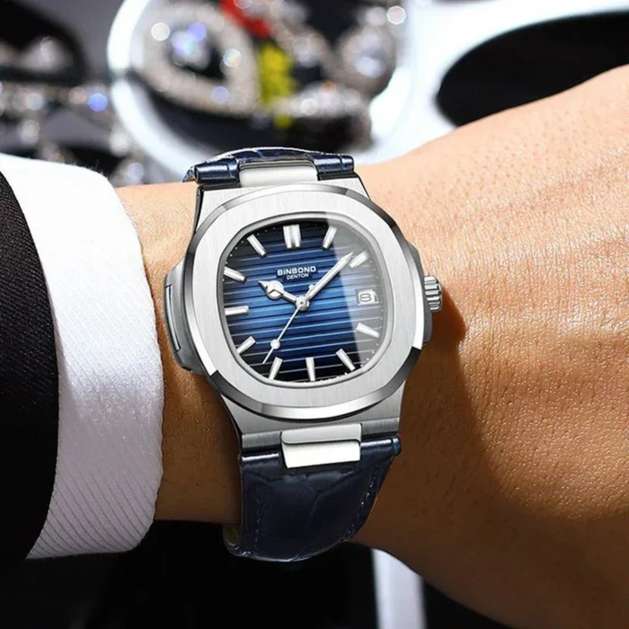 Black Leather Aventri Luxe Watch