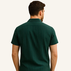 Old Money Verde Nautic Striped Men's Shirt