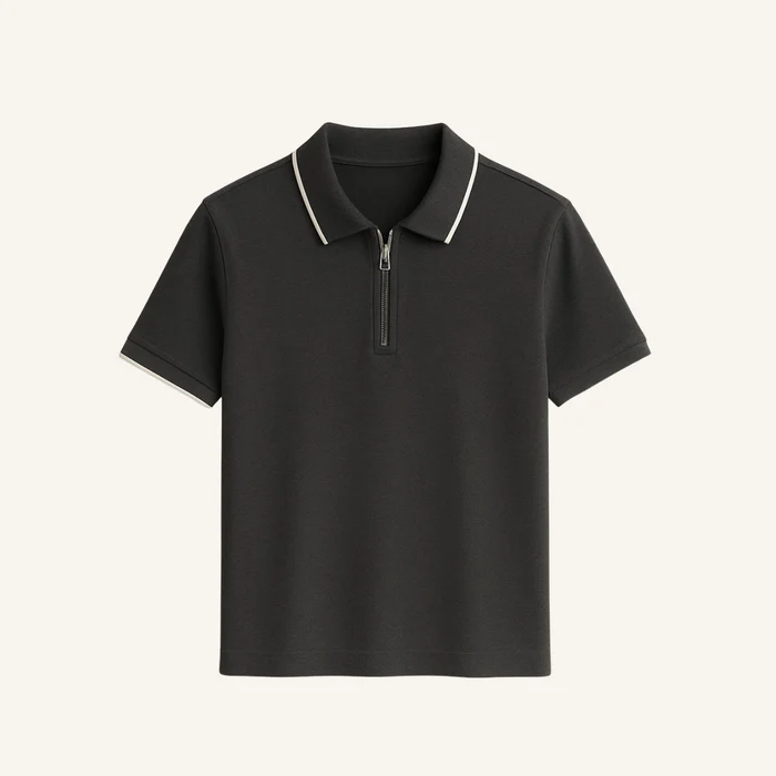 Old Money Manttan Zip Polo Shirt