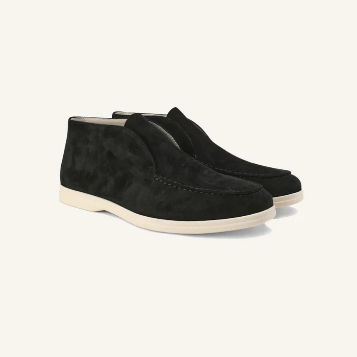 Tuccili Men’s High-Top Suede Loafer Moccasins