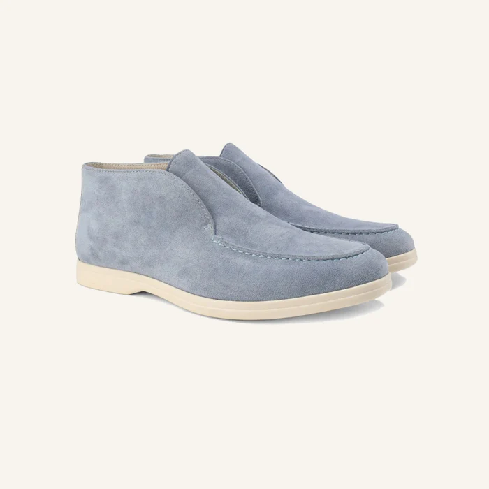 Tuccili Men’s High-Top Suede Loafer Moccasins