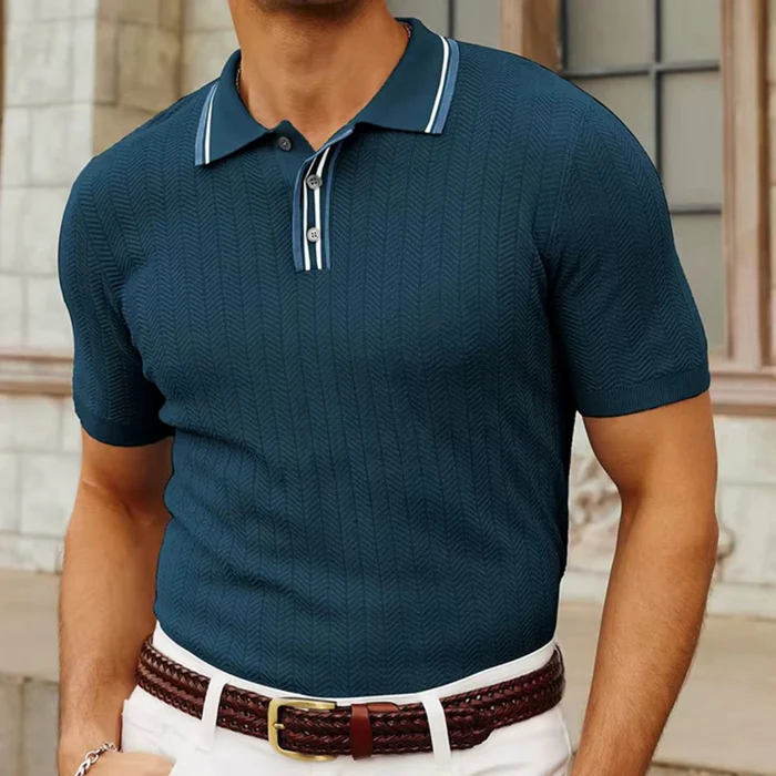 Ribbed Polo Shirt Loreanni
