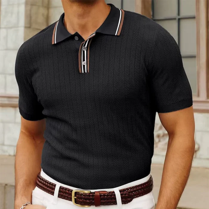 Ribbed Polo Shirt Loreanni